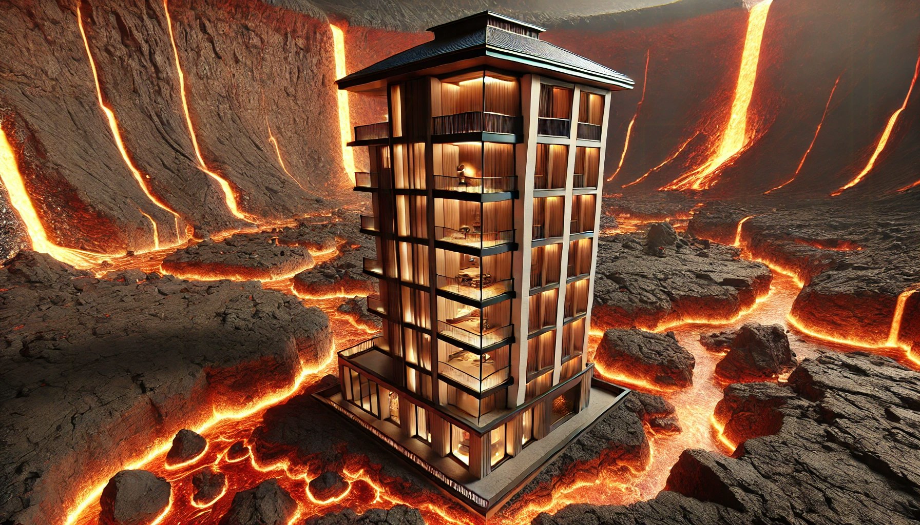 Unique 16-story volcano home with no windows