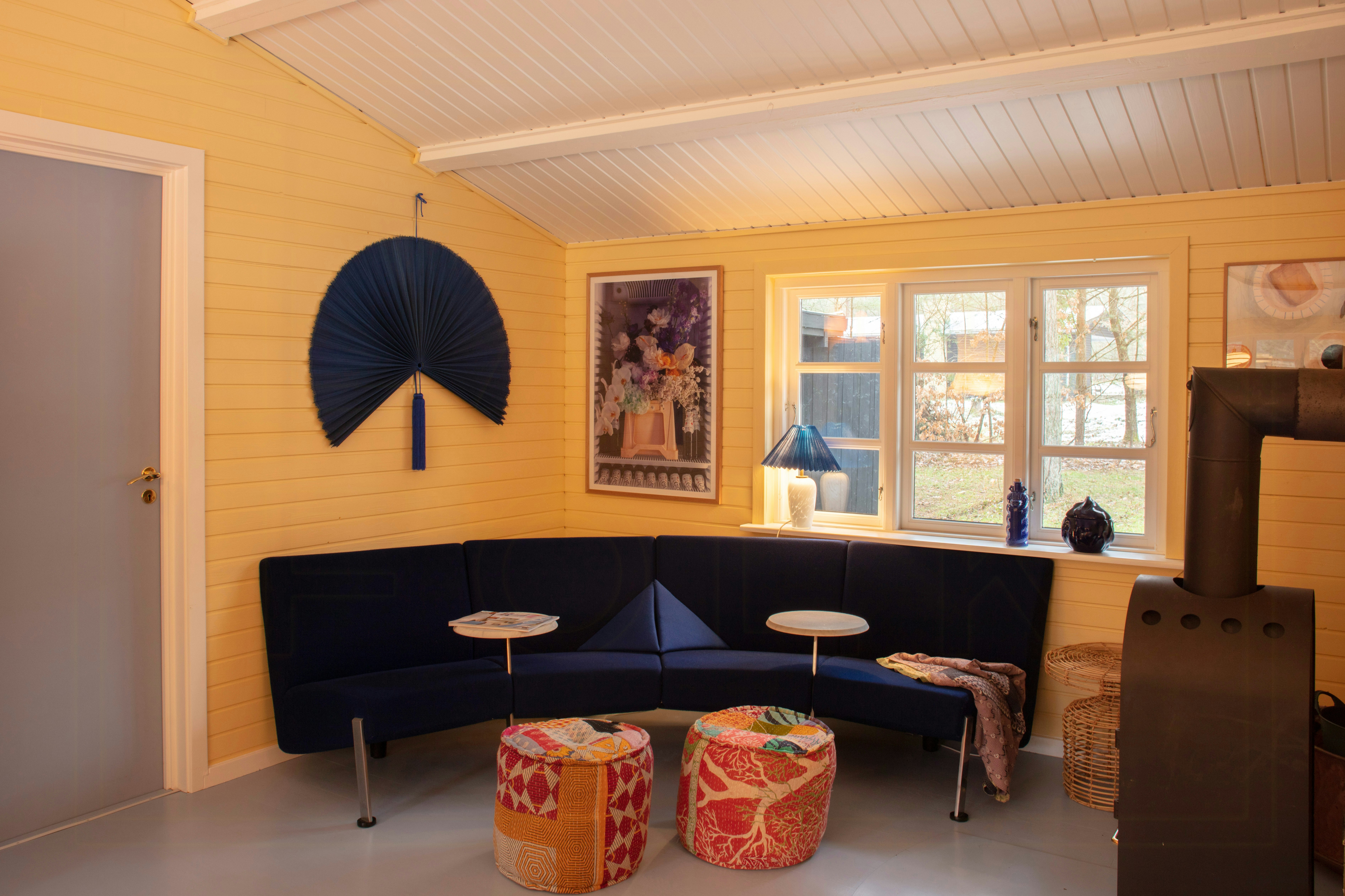 Holiday home decorated with pastel colours and unique interior