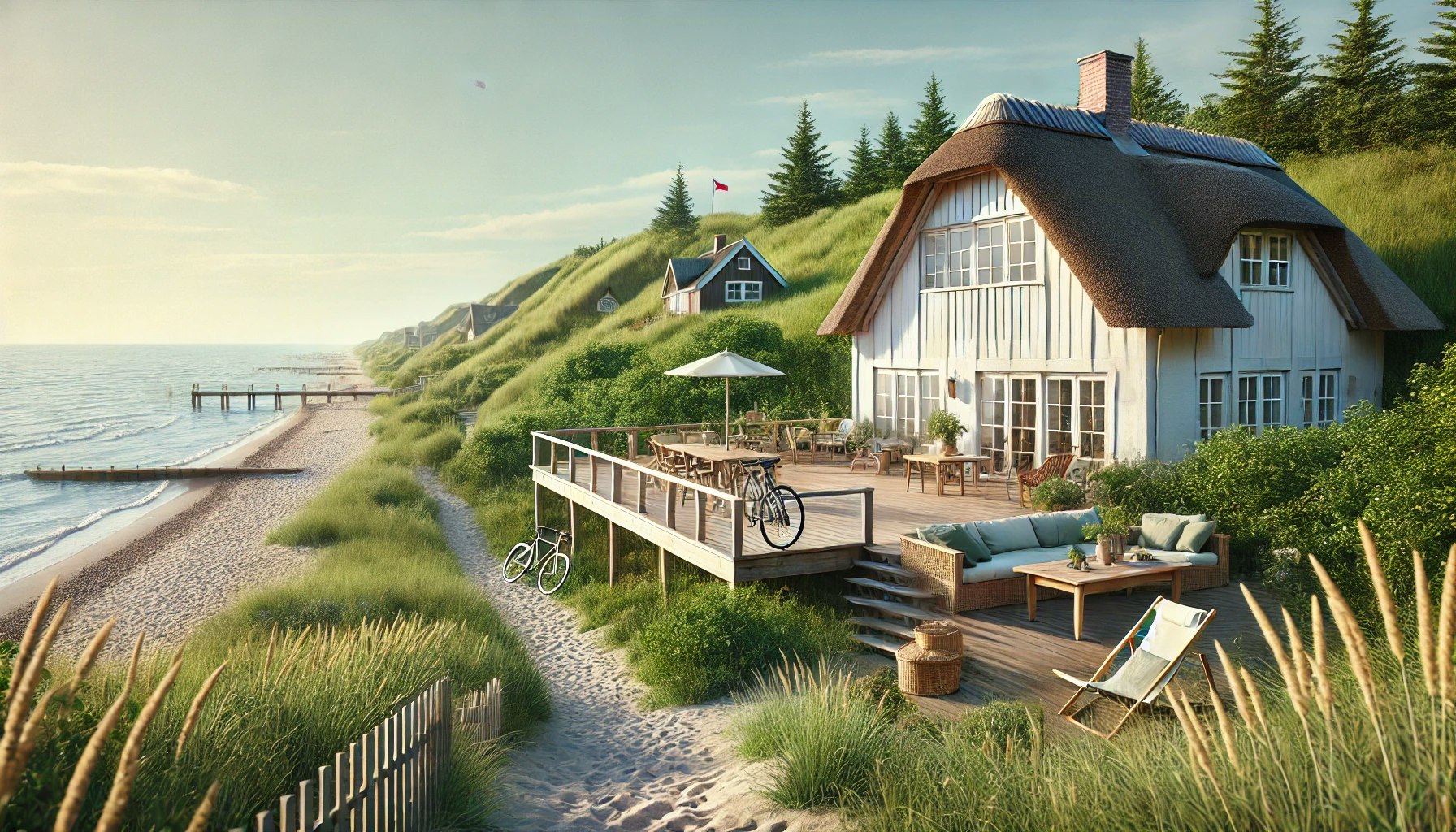 Bright holiday home close to the water