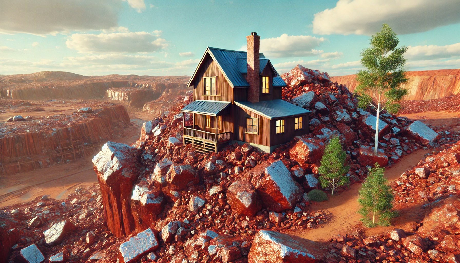 House on a large iron ore deposit